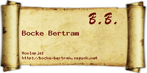 Bocke Bertram névjegykártya